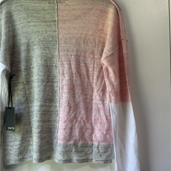 SWTR Linen Color Block Sweater Size Medium - Picture 7 of 10